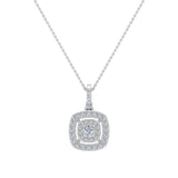 Cushion Twining Dainty Charm Necklace 18K Gold 0.41 Ct-G,VS - White Gold