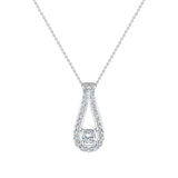 0.46 ct tw Teardrop Halo Diamond Necklace 14K Gold-G,SI - Rose Gold