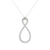 14K Gold Necklace 1.15 ct tw Diamond Infinity Pendant G,SI - White Gold