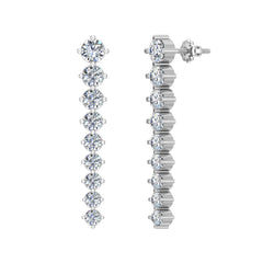 Bridal Journey Style Diamond Chandelier Earrings White Gold