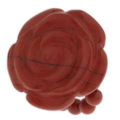 Lee Sands Gemstone Carved Rose Stretch Ring