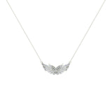 14K Gold Necklace Feather & Wings Diamond Pendant 0.74 ctw I,I1 - White Gold