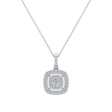 Cushion Twining Dainty Charm Necklace 14K Gold 0.41 Ctw-G,SI - White Gold