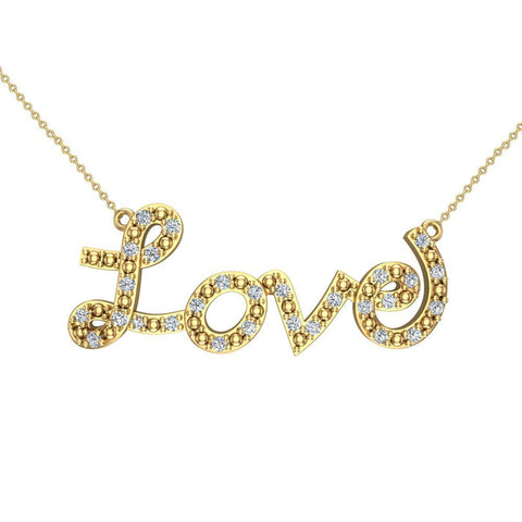 0.32 ct Diamond Love Necklace 18K Gold (G,VS) - Yellow Gold