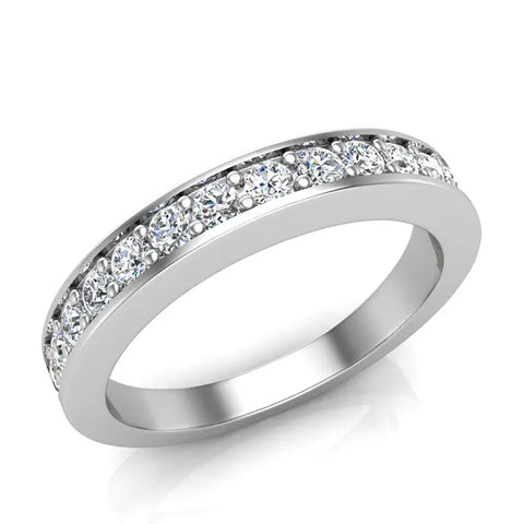 Wedding Band matching to Three-stone Princess-cut wedding ring 14K Gold G,SI - White Gold