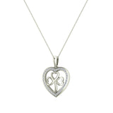Heart Necklace 18K Gold Diamond Halo with Exquisite Styling-G,SI - White Gold