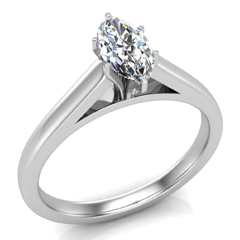 Marquise Cut Earth-mined Diamond Engagement Ring 14k Gold (G,VS1)
