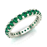 Emerald 2.25 mm Stackable Eternity Band 14K Gold - White Gold