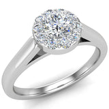 0.33 CT Round Diamond Halo Promise Ring in 14k Gold (G,I1) - White Gold