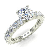 Round Eternity Diamond Engagement Ring 14K White Gold-SI - White Gold