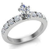Engagement Rings for Women Marquise Cut 14K Gold 1.10 ct GIA - White Gold