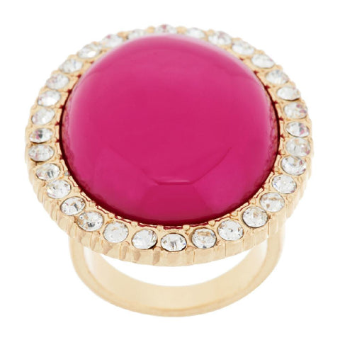 Susan Graver Cabochon and Crystal Cocktail Ring