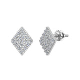 Diamond Kite Shape Pave Diamond Earrings 1/2 ct 18K Gold-G,VS - Rose Gold