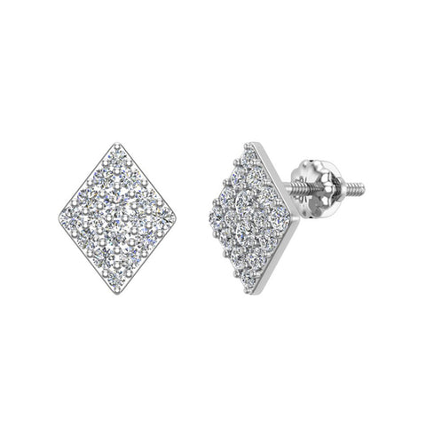 Diamond Kite Shape Pave Diamond Earrings 1/2 ct 18K Gold-G,VS