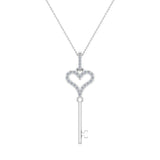 0.27 ct Key to your Heart Diamond Necklace 14K Gold-I,I1 - White Gold