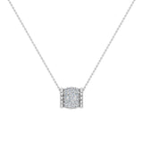 14K Gold Barrel Necklace 0.71 ct tw Diamond Charm Pendant-G,SI - White Gold