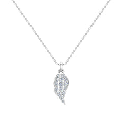 Angel Wing Diamond Necklace for Women White Gold