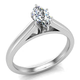 Marquise Cut Earth-mined Diamond Engagement Ring 14k Gold (I,I1) - White Gold