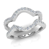 0.45 Ct Diamond Wedding Bands matching Criss Cross Intertwined Ring G,I1 - White Gold