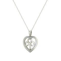Heart Necklace Diamond Halo with Exquisite Styling White Gold