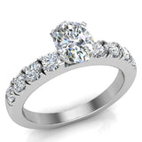 Engagement Rings for Women Oval Cut Diamond 14K Gold  1.20 ct GIA - White Gold