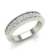 0.87 ct Diamond Tapering Shank Eternity Band Wedding Ring 18K Gold-I,I1 - White Gold