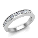 Wedding Band matching to Three-stone Princess-cut wedding ring 18K Gold G,VS - White Gold