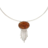 Artisan Crafted Sterling Gemstone Fringe Pin/Pendant with Collar