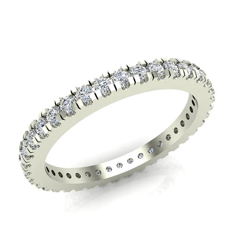 Exquisite Stacking Diamond Eternity Wedding Band 0.57 ctw 18K Gold-G,SI - White Gold