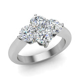 4 Stone Quad Diamond Promise Ring 14K Gold 1.40 ct-G,I1 - White Gold