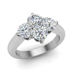 4 Stone Quad Diamond Promise Ring 14K White Gold