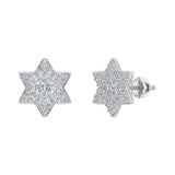 Star Shape 6-Point Diamond Cluster Stud Earrings 0.50 ct 18K Gold-G,VS - White Gold