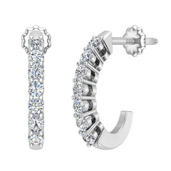 Diamond Huggie Earrings For Women White Gold
