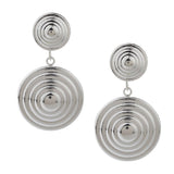 Sterling Polished Dimensional Double Spiral Earrings