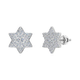 Star Shape 6-Point Diamond Cluster Stud Earrings 0.50 ct 14K Gold-I,I1 - Rose Gold