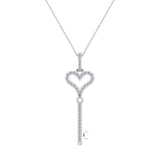 0.36 ct Key to your Heart Diamond Necklace 18K Gold-G,SI - White Gold