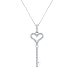 0.36 ct Key to your Heart Diamond Necklace White Gold