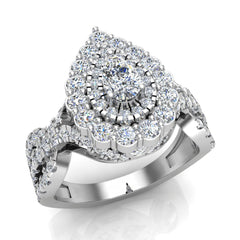 Pear shape diamond Engagement Rings White Gold