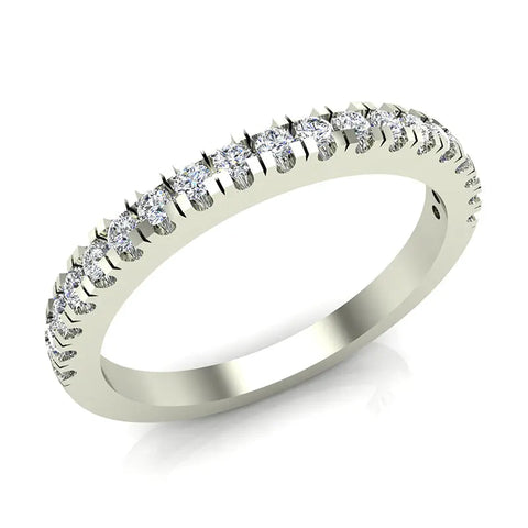 Exquisite Stacking Diamond Eternity Wedding Half Band 0.30 ct 18K Gold-G,SI - White Gold