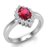 July Birthstone Ruby Marquise 14K Gold Diamond Ring 1.00 ct tw - White Gold