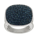 Steel by Design Pave' Crystal Cushion Shape Ring
