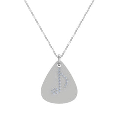 Signature Guitar Diamond Necklace Musical Note Highlights White Gold