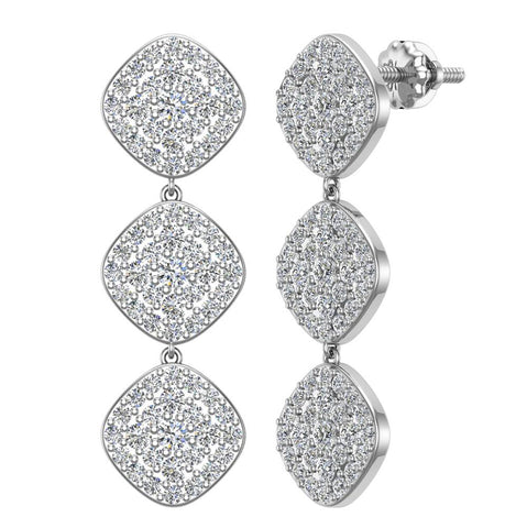 Fashion Diamond Dangle Earrings Exquisite Waterfall 14K Gold-G,SI - White Gold