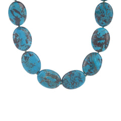 Tina Segal Sterling Oval Turquoise 18" Necklace
