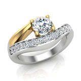 0.80 ct Engagement Ring Round Solitaire Diamond 2-tone 18K Gold VS - Rose Gold
