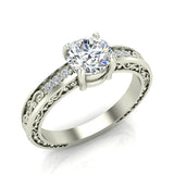 0.81 Carat Vintage Solitaire Wedding Ring 18K Gold (G,SI) - White Gold