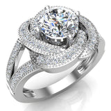 Diamond Knot Halo Engagement Ring 14K Gold 1.34 ct tw-G,SI - White Gold