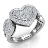 1.00 Ct Diamond Heart Promise Ring 18K Gold (G,VS) - White Gold
