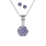 Sterling 2.00 ct tw Tanzanite Earring and Pendant Set