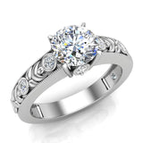 Solitaire Diamond Engagement Ring Women GIA Round Brilliant 14K Gold 1.35 ct I-I1 - White Gold